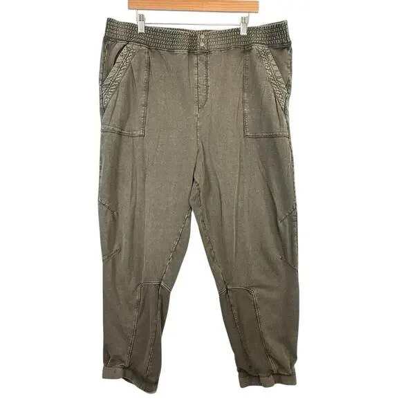 Anthro SaturdaySunday SIZE XL 40x25 Womens Theo Utility Jogger Pants Khaki Green - Picture 3 of 11
